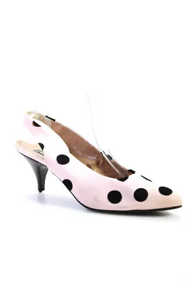 Maud Frizon Womens Polka Dot Pointed Toe Slingbacks Pumps Pink Black Size 40 10 • $34.01