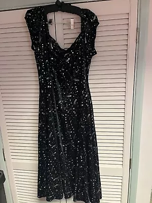 Collectif Dolores Starburst Velvet Doll Dress UK22 • £15