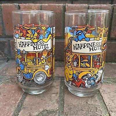 Vintage McDonalds 1981 The Great Muppet Cape Happiness Hotel Glass Cup. Lot Of 2 • $19.99