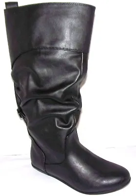 New Bongo Logan Black Tall Slouch Women's Riding Style Boots 6.5 M • $8
