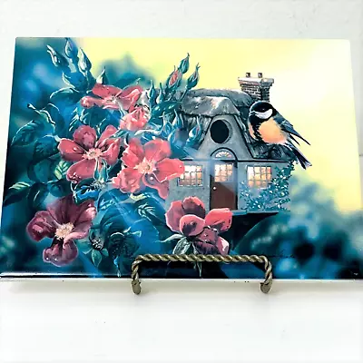 Mexican Tile Trivet Birdhouse Signed 8x6 Vibrant Colors Artist Signed • $12