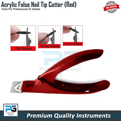 UV Acrylic Nail Tip Cutter Clipper Gel False Nail Arts Professional Color Red • £4.22