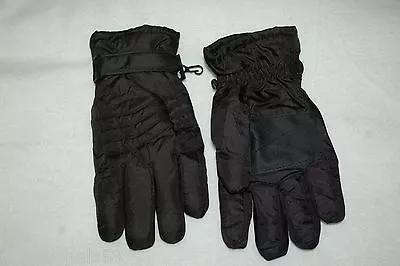 Mens BLACK SKI GLOVES 3M Thinsulate Insulation THICK WARM WINTER Palm Patch • $12.99