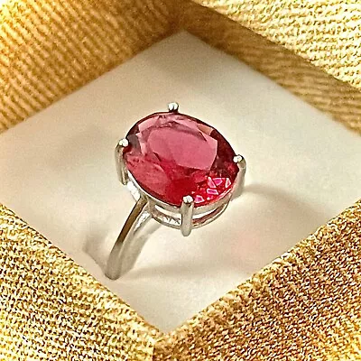 Red Ruby Ring 925 Sterling Silver Jewelry Oval Cut Size 6 7 8 9 Lab-created • $16.18