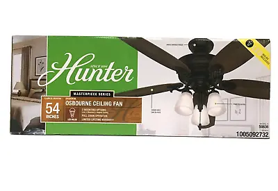 Hunter Osbourne Ceiling Fan 50636 54-Inch Five Blade LED Light Fan Noble Bronze • $99.99