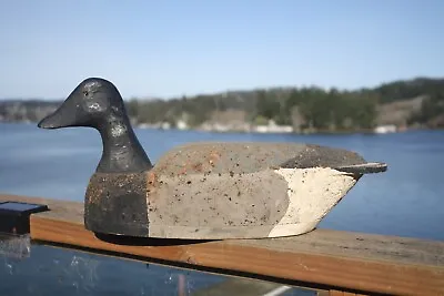 Black Brant Goose Decoy By Unknown Cork Glass Eyes OP. • $76