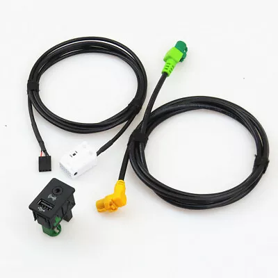 USB & AUX In Socket Switch+Cable For VW Golf Mk6 Jetta Passat B6/7 CC Fit RCD510 • $15.56