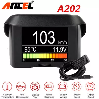 ANCEL A202 Car Digital Computer Display Speed Fuel Consumption Temperature Gauge • $42.99