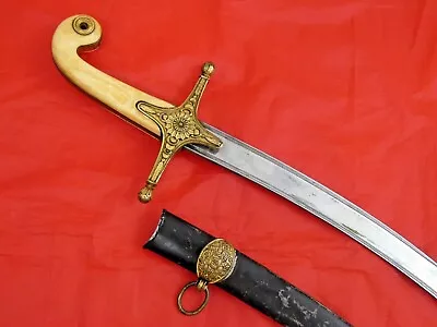 FINEST EUROPEAN ANTIQUE MAMELUKE STYLE GENERAL SWORD Spanish Toledo Blade 1843 • $2945