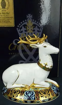 £225 • Buy Royal Crown Derby WHITE HART STAG Limited Edition Paperweight + Cert
