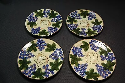 $7.50 • Buy HD Designs Hand Painted Grapes Small 4PC Lunch Plates