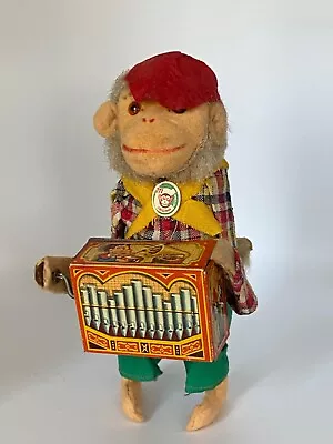 RARE Vintage Mechanical Monkey Organ Grinder Tin Toy West Germany Fully Works 6” • $99.99