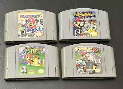 Lot Of 4 Nintendo 64 Games: Super Smash Bros Mario Kart 64 Mario Party Authentic • $169.99