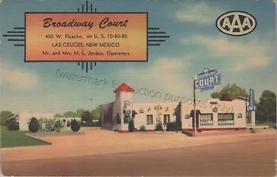 $13.49 • Buy Las Cruces, NM Broadway Court Doña Ana County New Mexico Linen Roadside Postcard