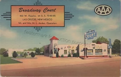 $13.49 • Buy Las Cruces, NM Broadway Court Doña Ana County New Mexico Linen Roadside Postcard