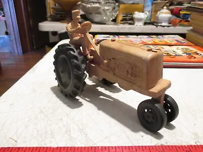 1950s Vintage Auburn Tan Rubber Tractor With Farmer- 7”  • $10