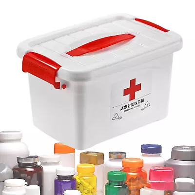 Medicine Storage Box Emergency Box Double Layers Medicine Boxes Medical Kit Box • $33.39
