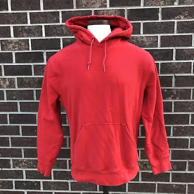 J. Crew Sportswear Red Heavyweight Pullover Hoodie Reverse Weave Sweatshirt M • $47.99