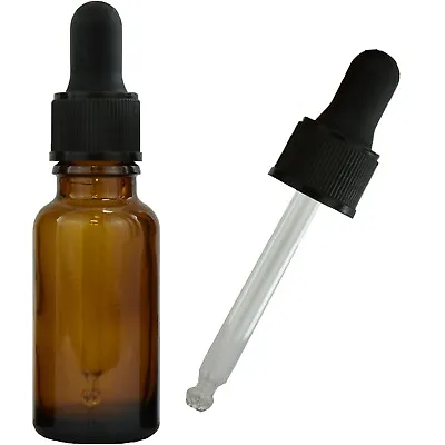 £2.68 • Buy 20ml GLASS DROPPER BOTTLES Drop Pipette Amber Empty Oil Serum Liquid Ear Eye
