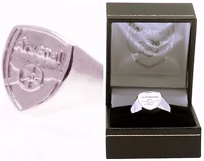 £14.95 • Buy Arsenal Fc Licensed Silver Plated Crested Ring Complete In Gift Box Afc Gunners