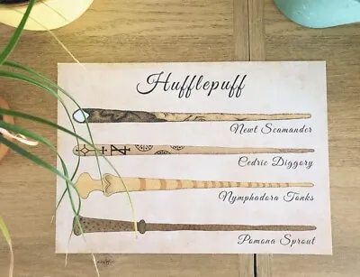 £3 • Buy Harry Potter Hufflepuff Wands Art Print A5 Gift Present