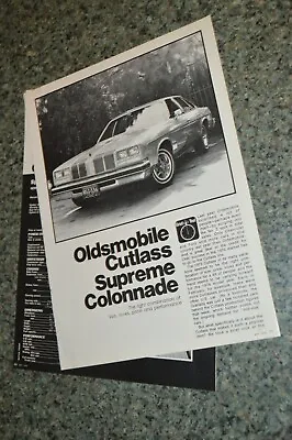 ★★1976 Oldsmobile Cutlass Supreme Colonnade First Look Road Test Article 76 • $9.99