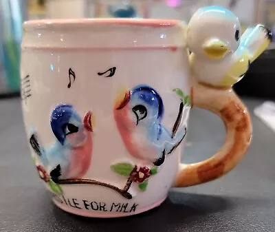 Vintage 1950’s Whistle For Your Milk Child's Cup By Ross Products Bird On Cup • $20