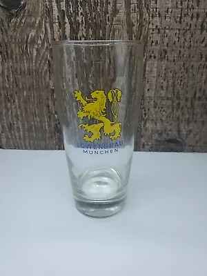 Vintage German Lowen-Brau Munchen 0.5L VEBA Beer Glass Gold Lion • $12.50