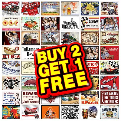 Metal Tin Sign Plaque Man Cave Home Bar Retro Garage Shed Pub House Signs Q25 • £4.25