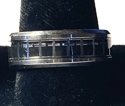 Stainless Steel Silver & Black Cross Band Ring Stainless Steel Sizes 910 • $8