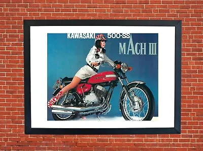 Kawasaki 500 SS MACH III Motorcycle  A3 Size Print Poster On Photographic Paper • £9.99