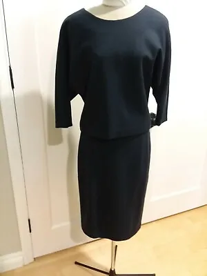 Max Mara Blue Pencil Skirt And Top 3/4 Sleeve Mad Men Style  • $195