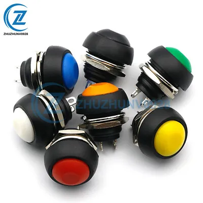 12mm PBS-33B Round Mini Switch Momentary ON/OFF Push Button Waterproof 7 Color • $0.99