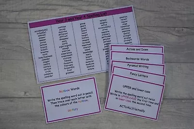 Year 4 Spelling Game Card Pack National Curriculum Home Learning Tutoring • £4