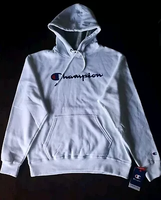 NEW Men's CHAMPION HOODIE Pullover POWER BLEND Standard Fit Large White • $24.99