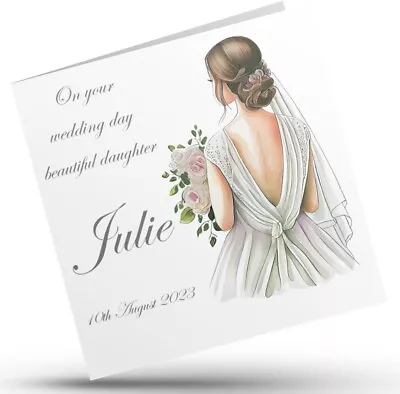 Personalised Card To My Daughter On Her Wedding Day Granddaughter Goddaughter • £3.86