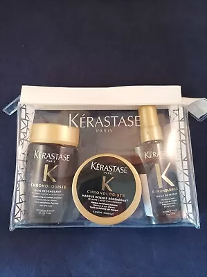 Kerastase Chronologiste Travel Gift Set - Fragranced Hair Oil Shampoo & Masque • £24