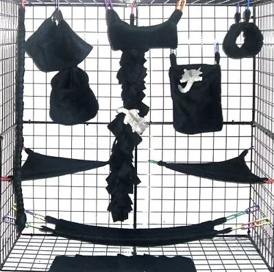 Black  Midnight*Sugar Glider Cage Set * Rat * Double Layer Fleece • $36.55