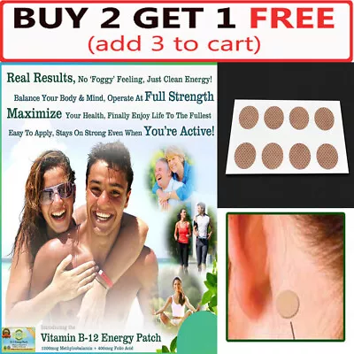 5Packs Vitamin B12 Energy Patch Health Vitamin Sticker Better Living Supply New • £3.59