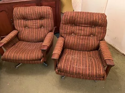 Vintage Tessa:  Classic Swivel Chairs (2) &sofa (190cm X 80cm) Used Needing TLC • $200