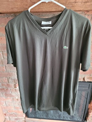 $19.99 • Buy Lacoste V Neck Pima Cotton Men's Size US- XL / FR- 6 Regular Fit T-Shirt Green L