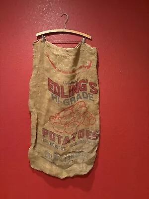 VTG Edling’s Potato Burlap Sack Bag Grain Bag 39” X 20” • $9