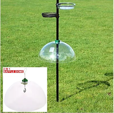 £16.35 • Buy Squirrel Proof Baffle Protection Wild Bird Feeders Clear Dome Hanging Guard