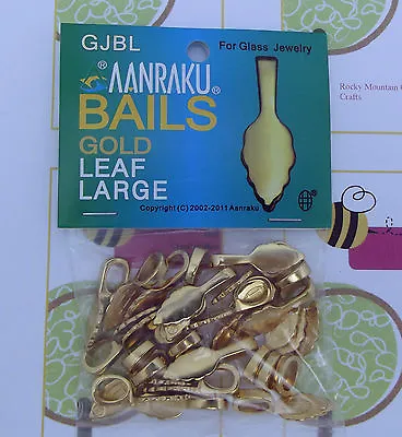 Aanraku GOLD Plated Jewelry Bails LARGE Fused Glass Pendants 25 Glue On  • $22.04