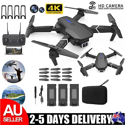$39.90 • Buy 4K Drone With HD Camera Drones WiFi FPV Foldable RC Quadcopter W/ 3 Batteries