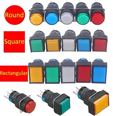 16mm Power Start Push Button Switch Momentary Latching 5A 250V ON/OFF 1 NO 1 NC • $22