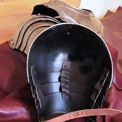 Medieval Knight Armor Pair Of Pauldrons & Gorget Shoulder Larp Armor Replica • $99