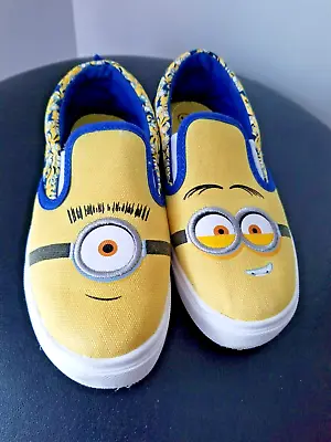Illumination Minions The Rise Of Gru Canvas Dock Shoes Slip-Ons Boys Size 13 • $9.99