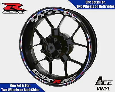 Suzuki GSX-R 600 Wheel Decals Rim Stickers Tape Graphic Set Rims Stripes GSXR • $44.99