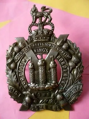 £34.99 • Buy King's Own Scottish Borderers Cap Badge Qc White Metal 2 Lugs Antique Original